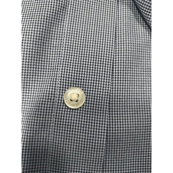 Banana Republic Slim Non-Iron Cotton Micro-Houndstooth Button-Down Shirt Blue L - Picture 2 of 12